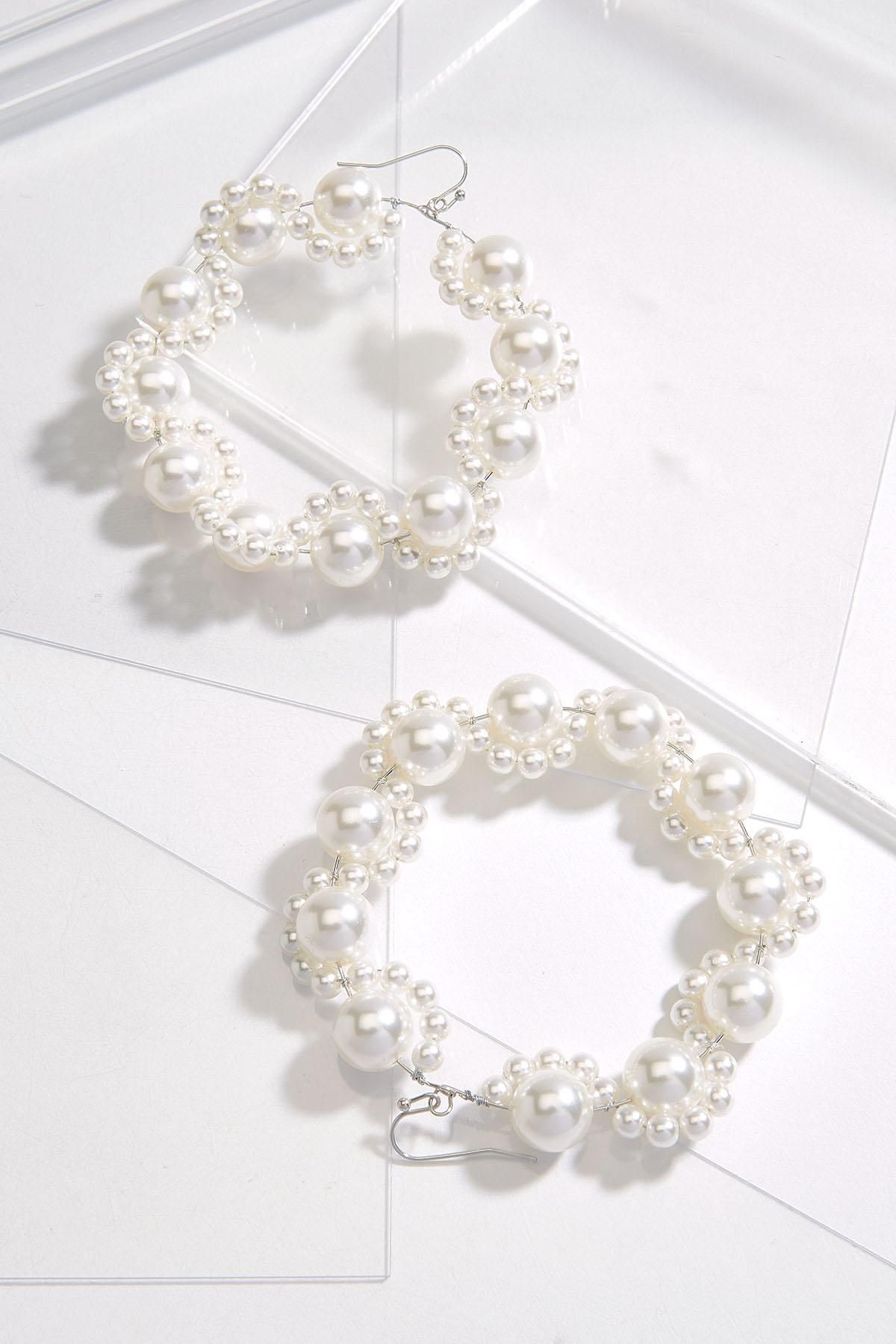 Statement Pearl Circle Earrings | Cato Fashions