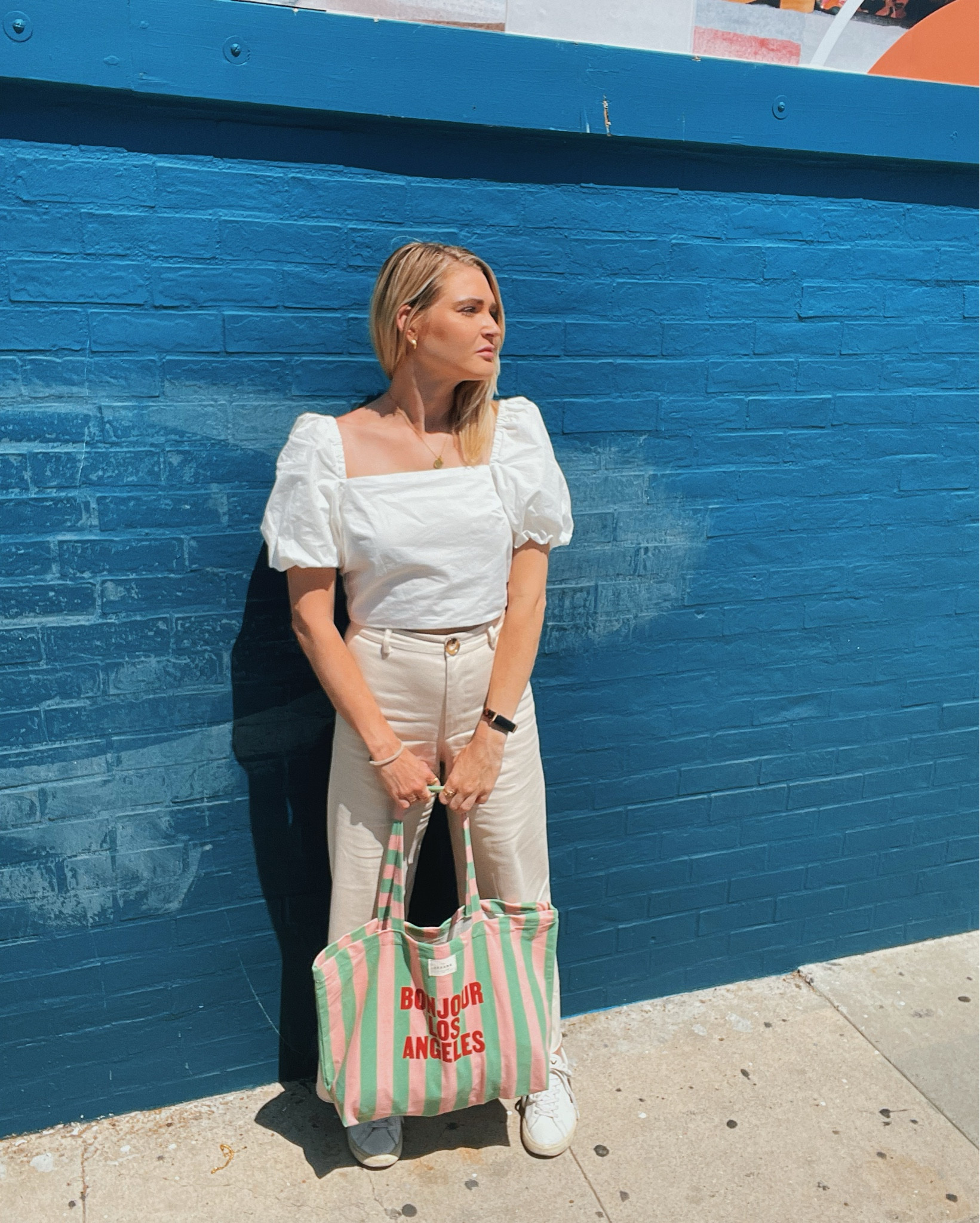 Minimalist feels with a pop of color. High waisted crop pants with romantic puff sleeved blouse paired with sneakers for that effortless chic look. 

#LTKPetite #LTKU #LTKFindsUnder100