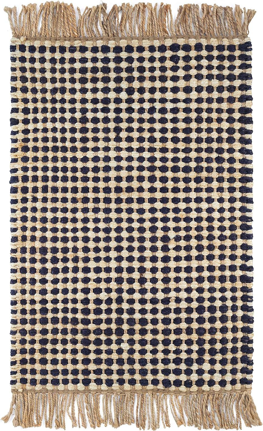 Dash and Albert Kuba Jute Area Rug - 3' x 5' Black Spotted Handwoven Accent Rug - Durable, Eco-Fr... | Amazon (US)