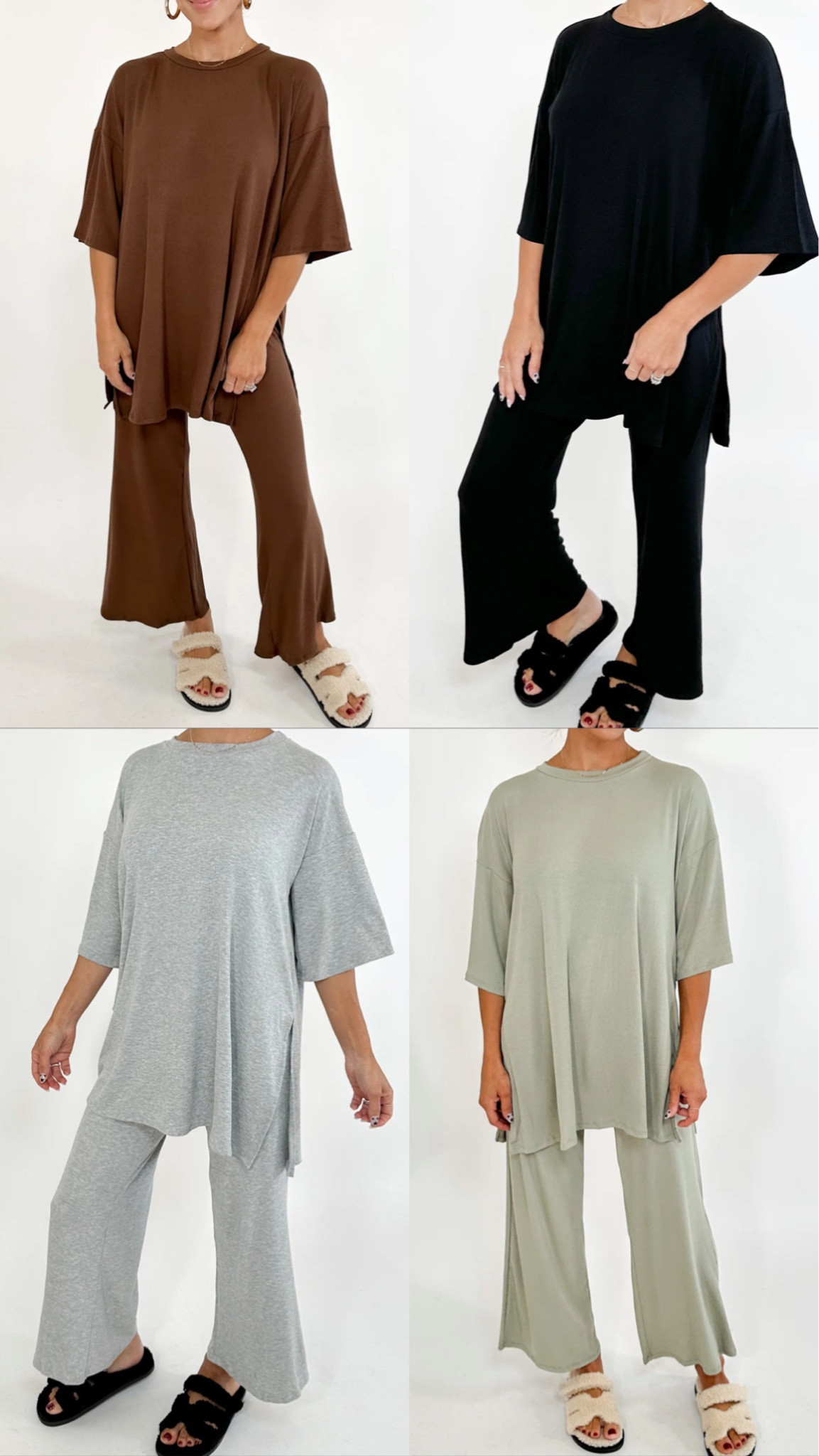 These sets are the softest ribbed and stretchy material! I wear a size medium! (Even while pregnant) #morginm 