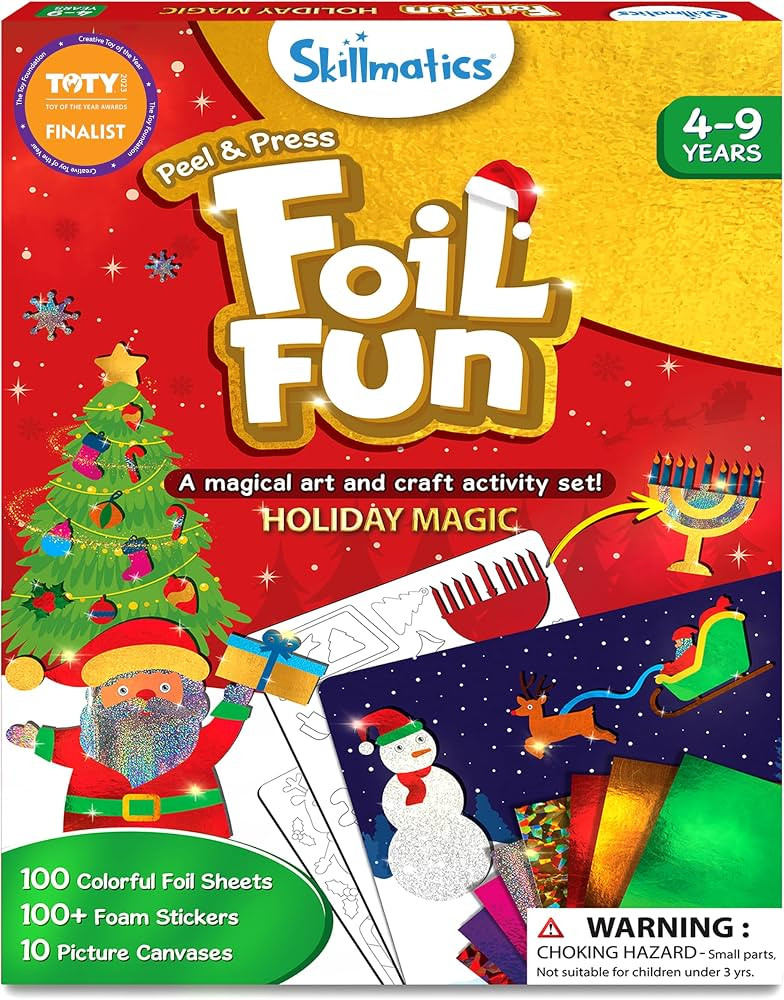 Skillmatics Art & Craft Activity - Foil Fun Holiday Magic, No Mess Art for Kids, Christmas Craft Kits & Supplies, DIY Creative Activity, Gifts for Boys & Girls Ages 4, 5, 6, 7, 8, 9 | Amazon (US)