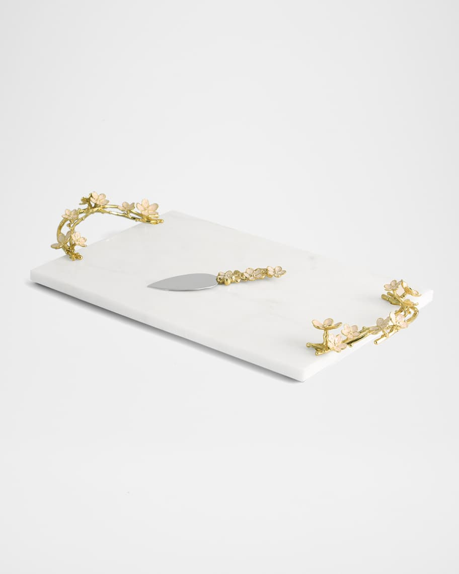 Michael Aram Cherry Blossom Large Cheese Board with Spreader | Neiman Marcus