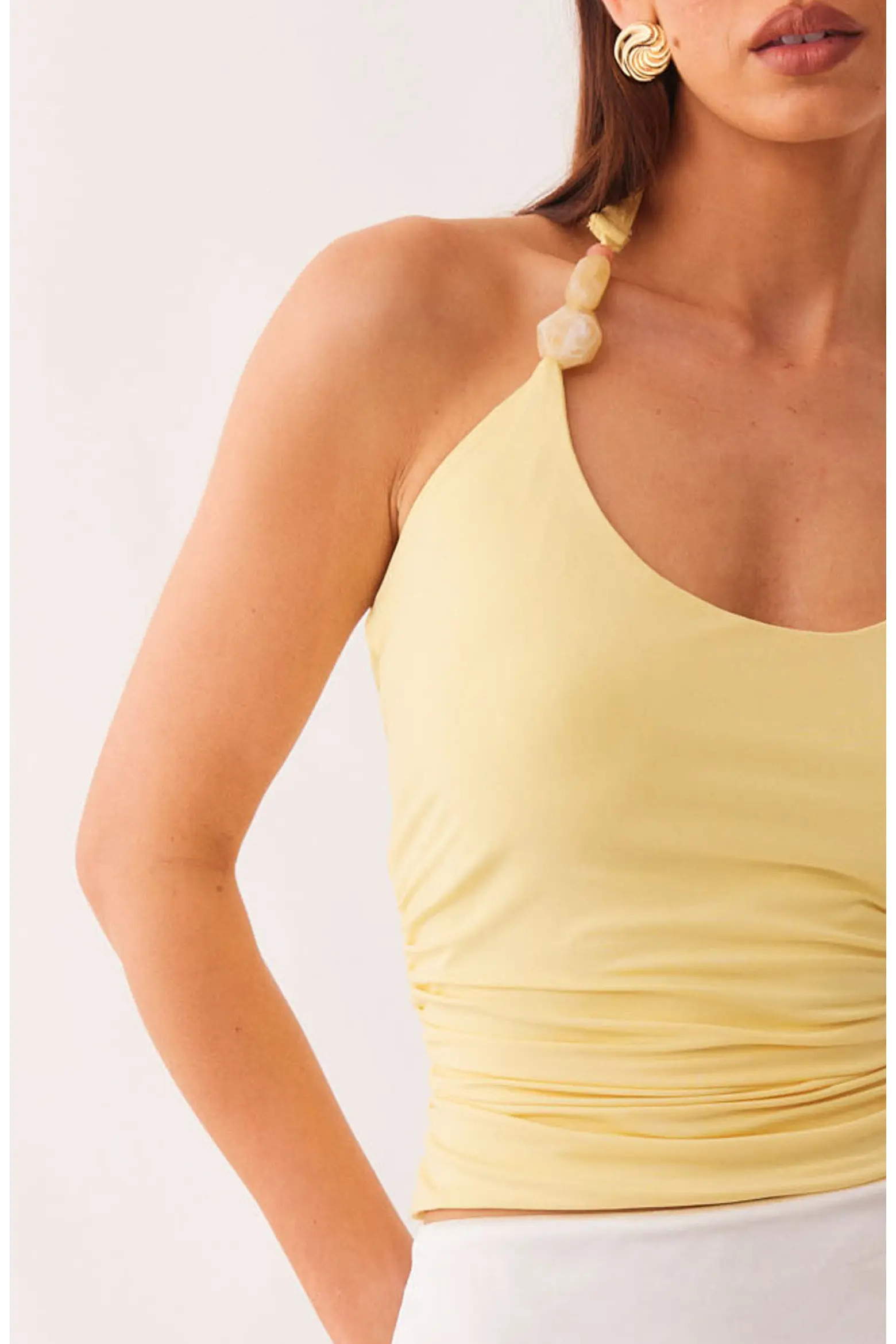 Lexie Twist Beaded Halter Neck Tank (Women) | Nordstrom | Nordstrom