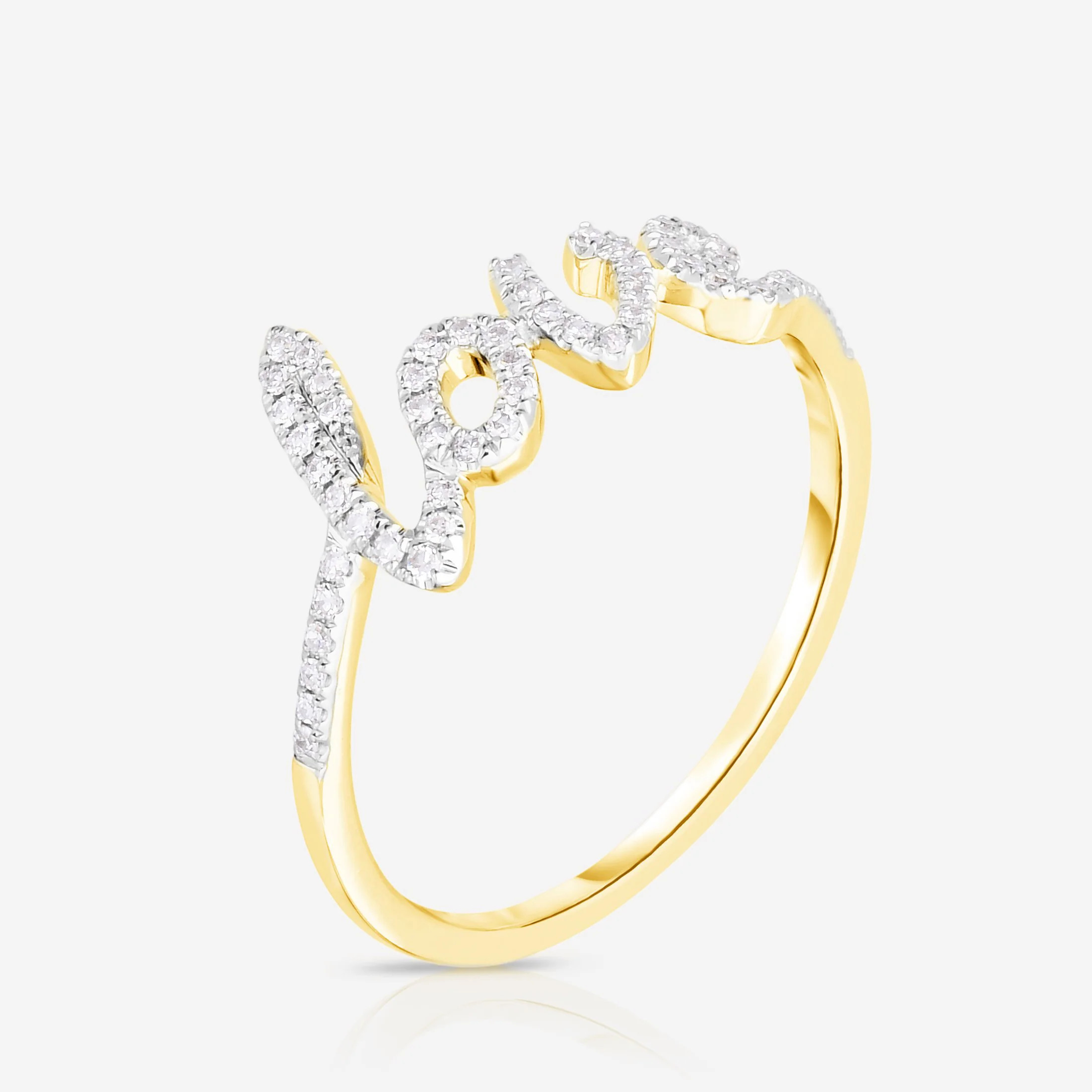 Diamond Script Love Ring | Ring Concierge