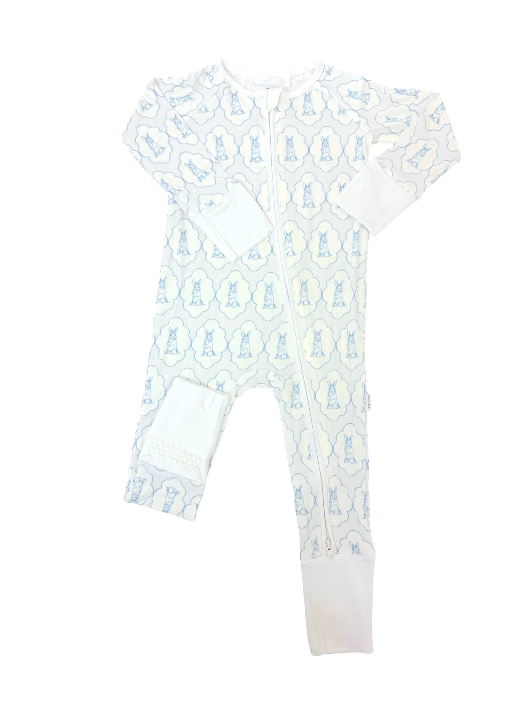 Sleep Romper - Bunny Print Blue / NB | The Uptown Baby