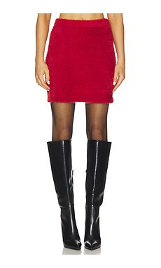 Helmut Lang Eyelash Mini Skirt in Red from Revolve.com | Revolve Clothing (Global)