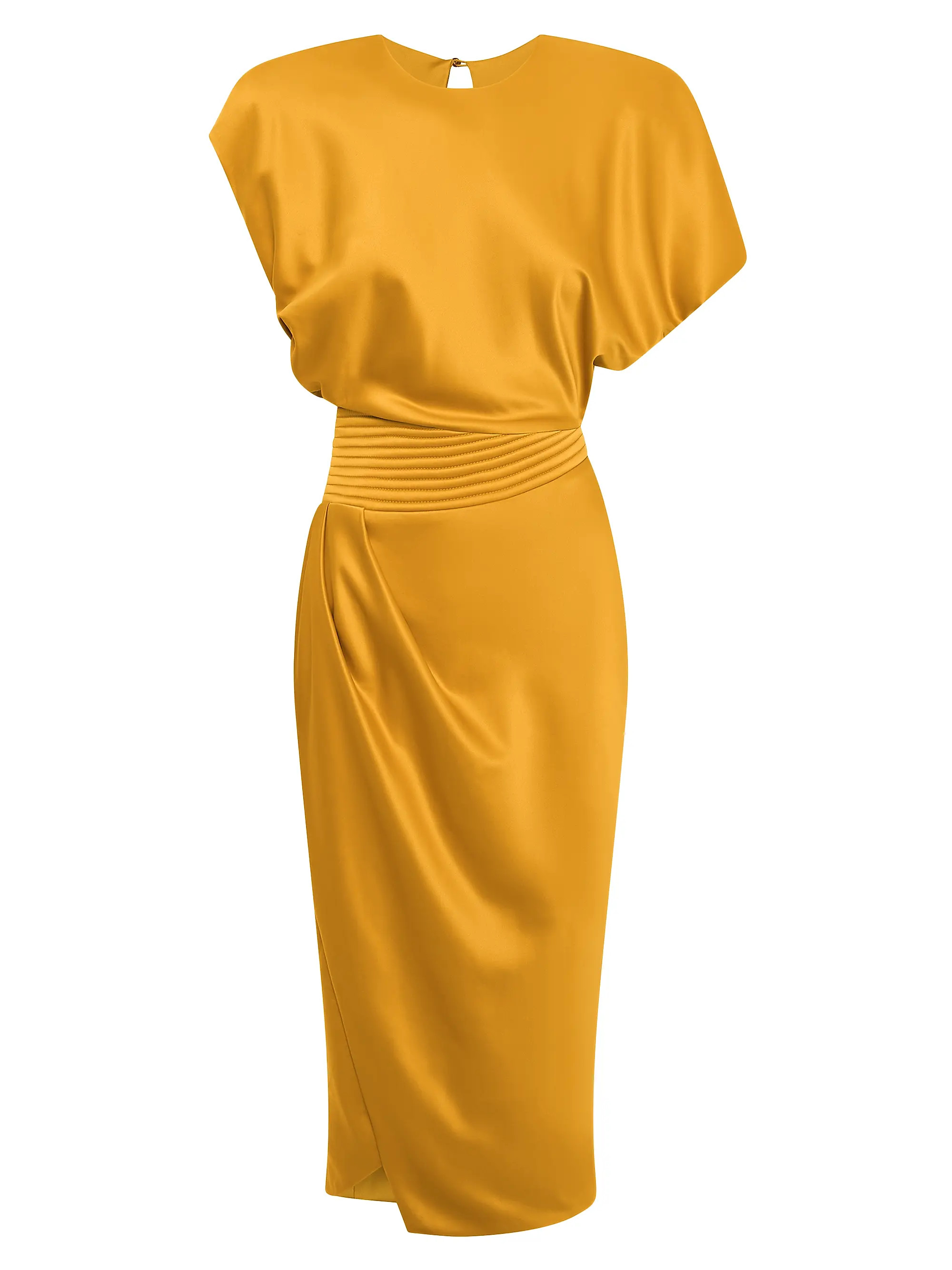 Bond Satin Pleated Asymmetric Midi-Dress | Saks Fifth Avenue
