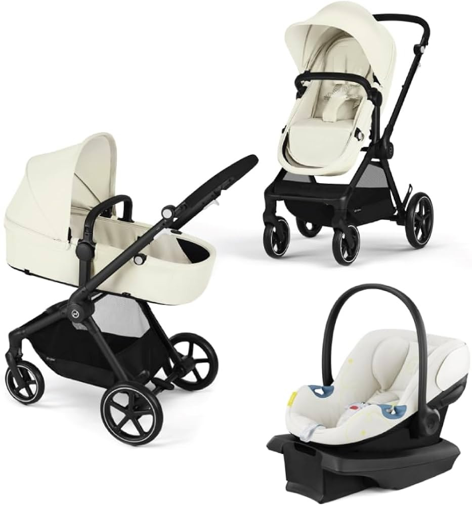 Cybex EOS 5-in-1 Travel System Stroller + Lightweight Aton G Infant Car Seat, Seashell Beige | Amazon (US)