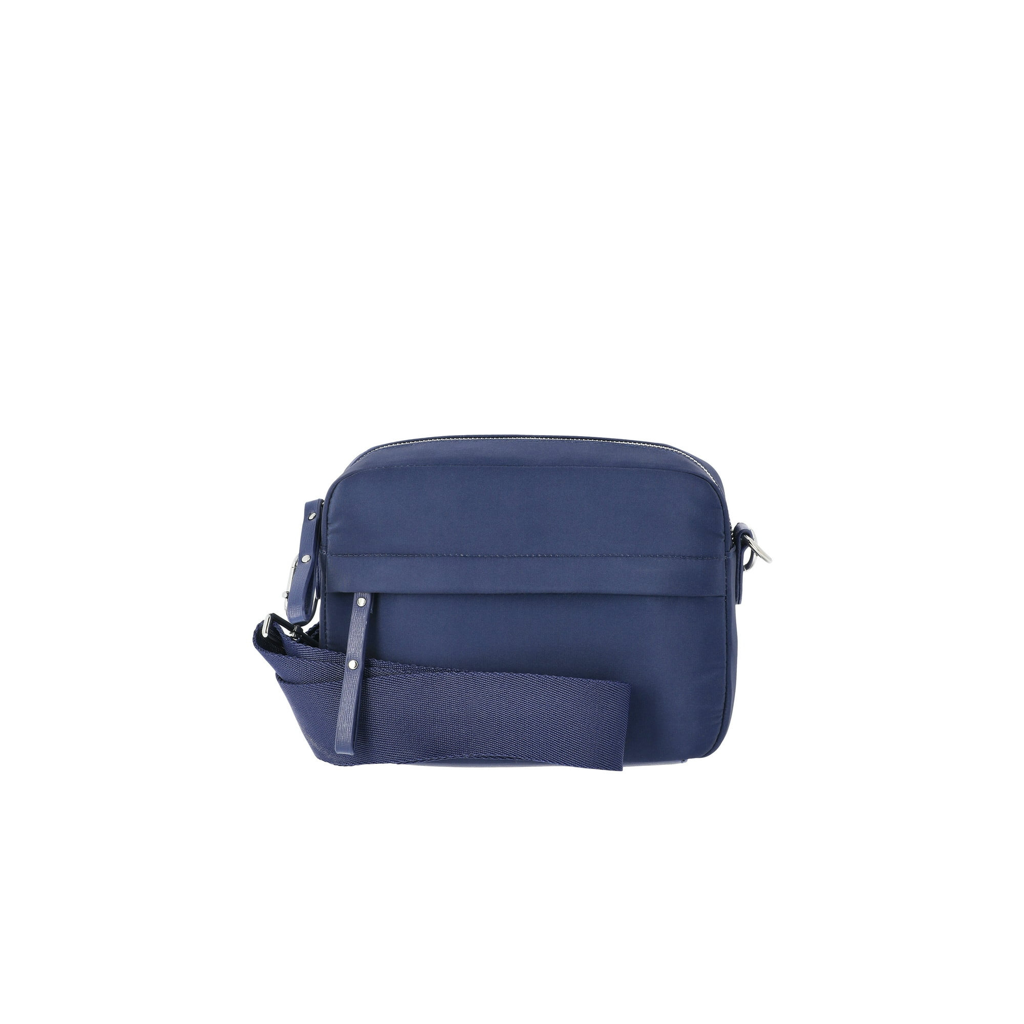 Time and Tru Women’s Nylon Pearl Camera Crossbody Bag, Navy | Walmart (US)