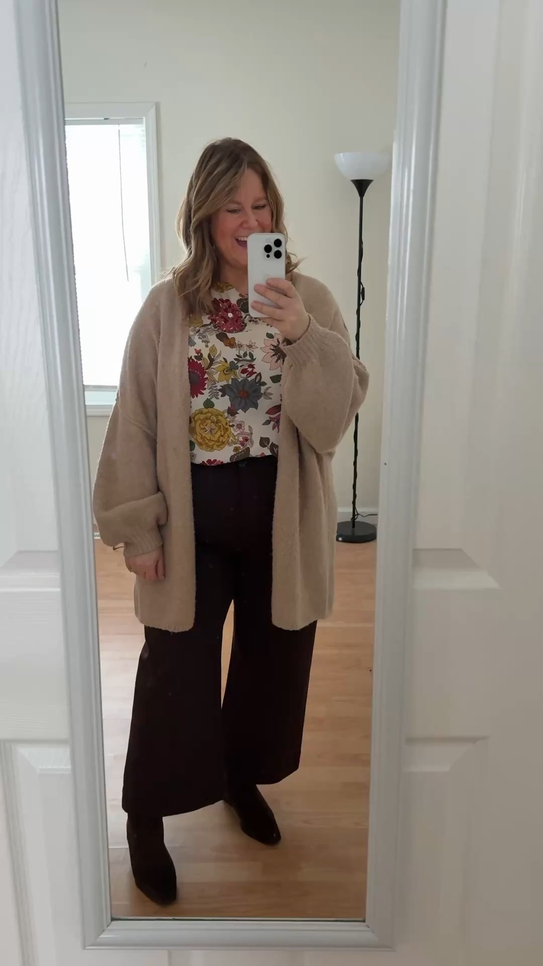 Teacher outfit! My cardigan is a large and my pants are a 16 with a 26 inseam. My floral top is older - linked a few others.  

#LTKPetite #LTKWorkwear #LTKMidsize