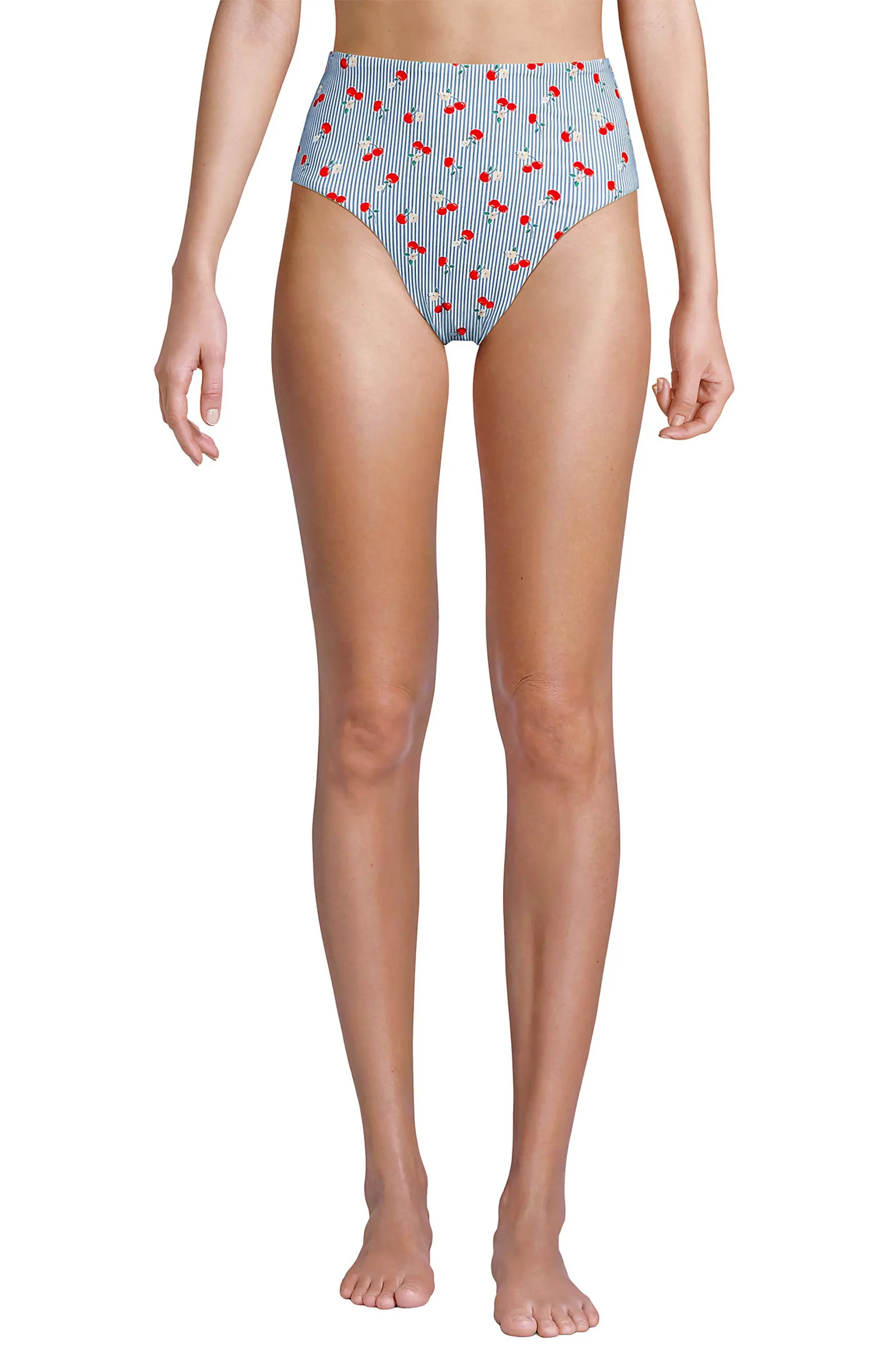 Lands' End Ribbed Smoothing High Waisted Bikini Bottoms | Nordstrom | Nordstrom