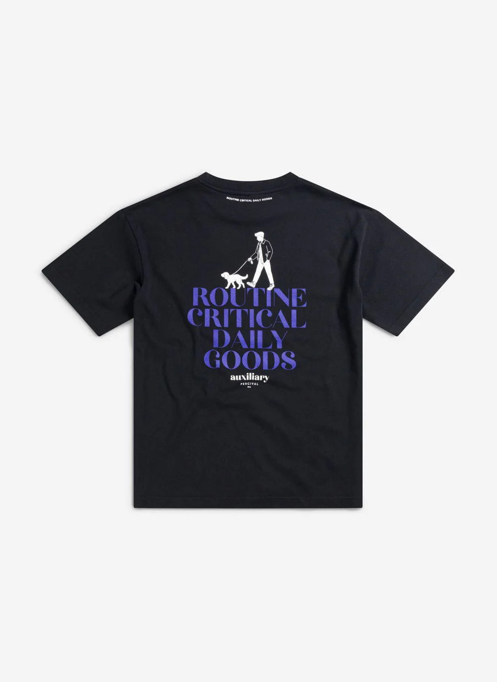 Bark and Stroll Oversized Auxiliary T Shirt | Organic Cotton | Black | Percival Menswear