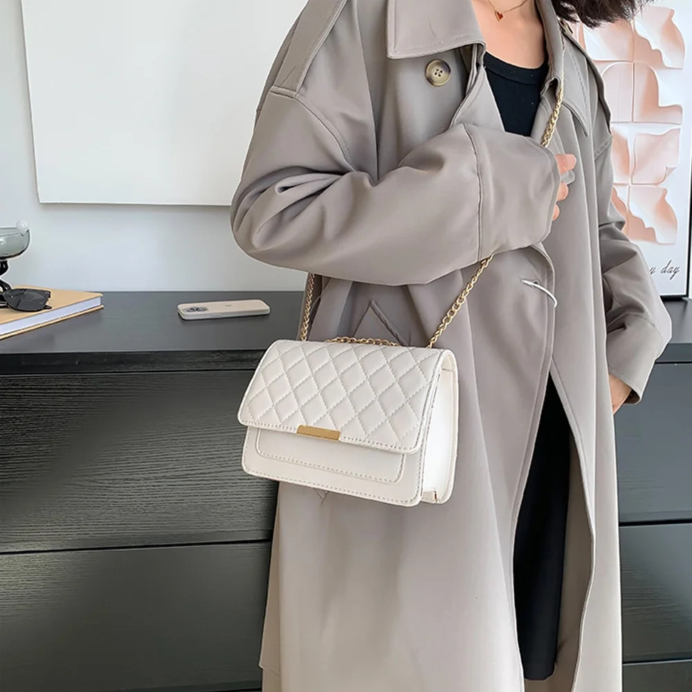 Women Shoulder Bag Ladies Fashion Clutch Purses Quilted Crossbody,White,White，G146879 | Walmart (US)