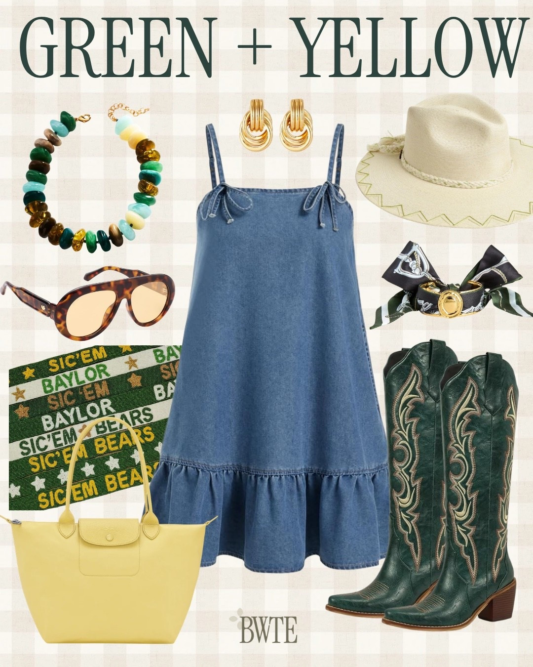 Looking for the perfect gameday outfit? I pulled together this green and yellow look with pieces that are equal parts cute and game-day approved!!

Gameday outfit • football style • tailgate outfit • SEC gameday • stadium style • football fashion 

 #LTKootd #LTKSeasonal