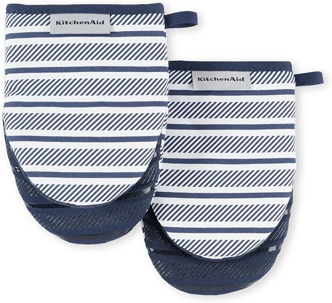 KitchenAid Albany Mini Oven Mitt 2-Pack Set, Ink Blue, 5.5"x8" | Amazon (US)