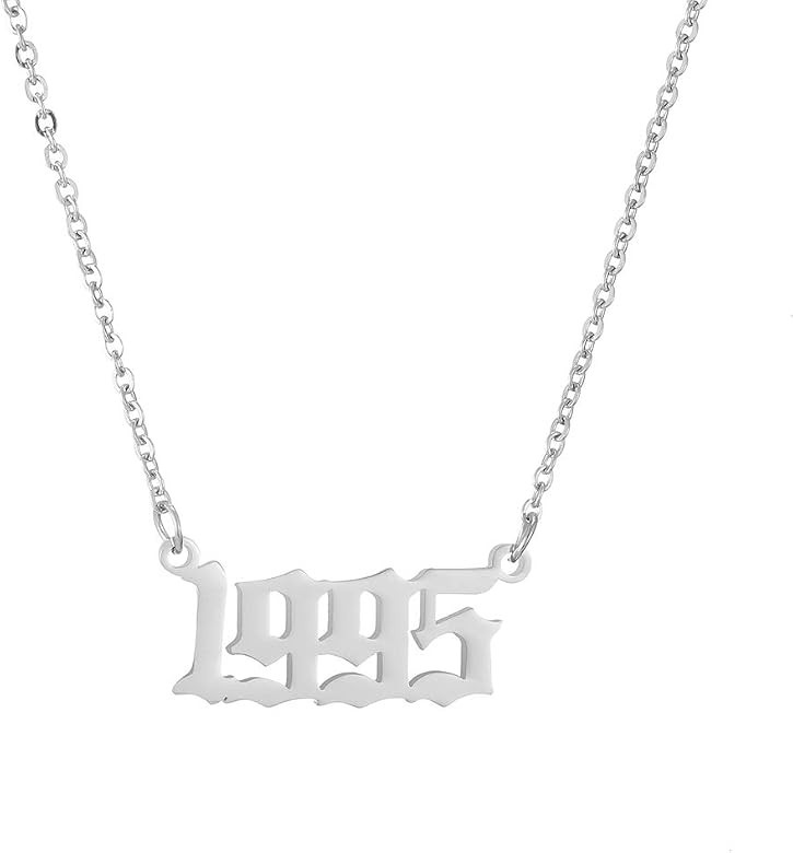 SKQIR Birth Years Necklace,Initial Year Number Pendant Necklace Birthday Gift Charm Friendship Ol... | Amazon (US)