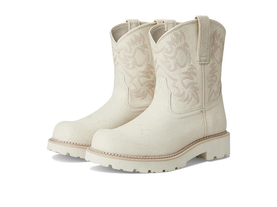 Ariat Fatbaby Western Boots Women's Shoes Distressed Ivory : 6.5 B - Medium, Leather | Zappos