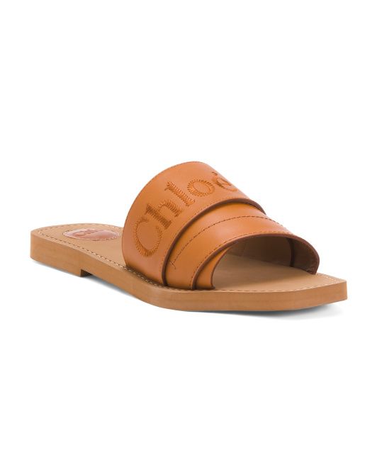 Made In Italy Leather Slides | TJ Maxx