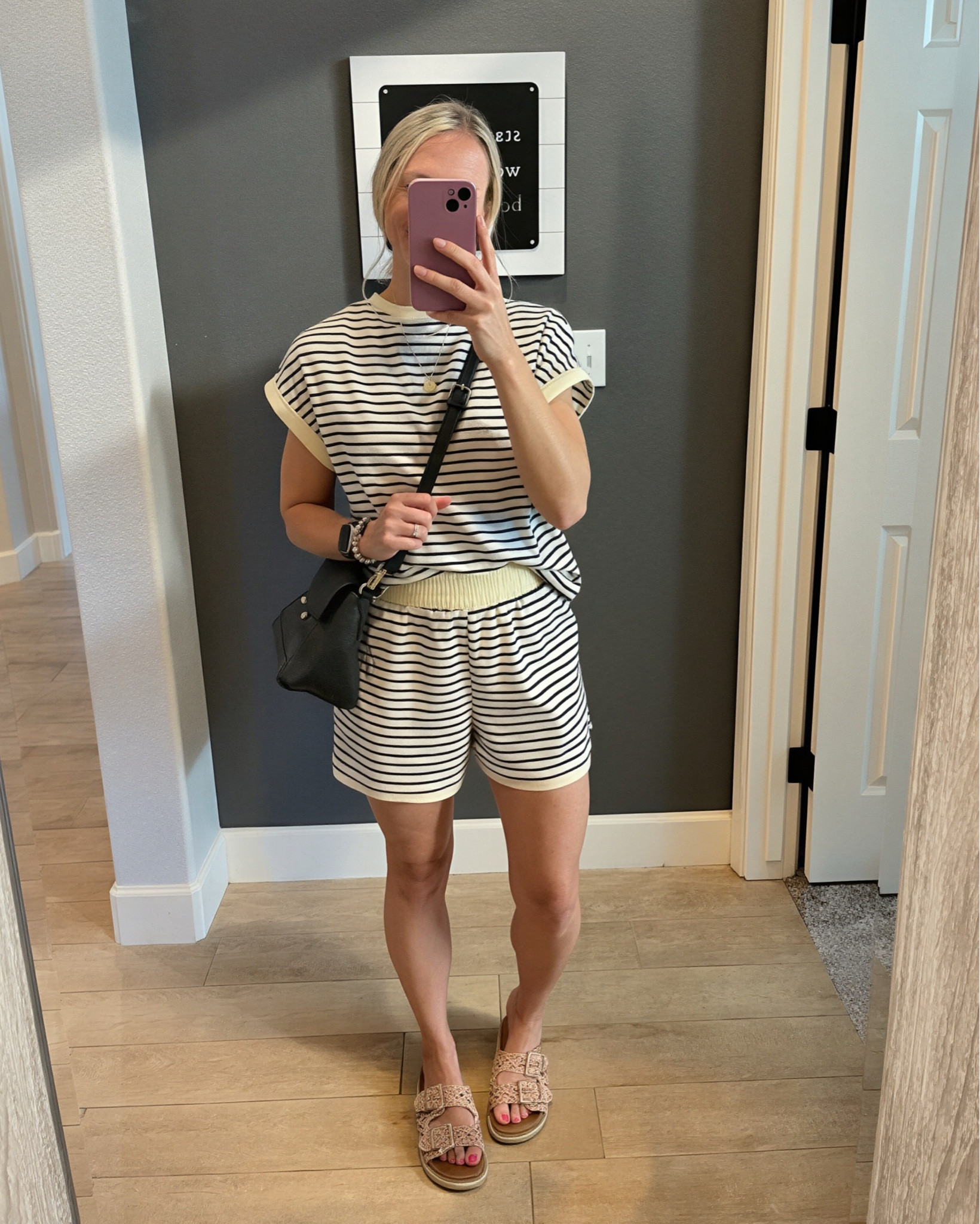 Striped set, lounge wear, spring capsule 
