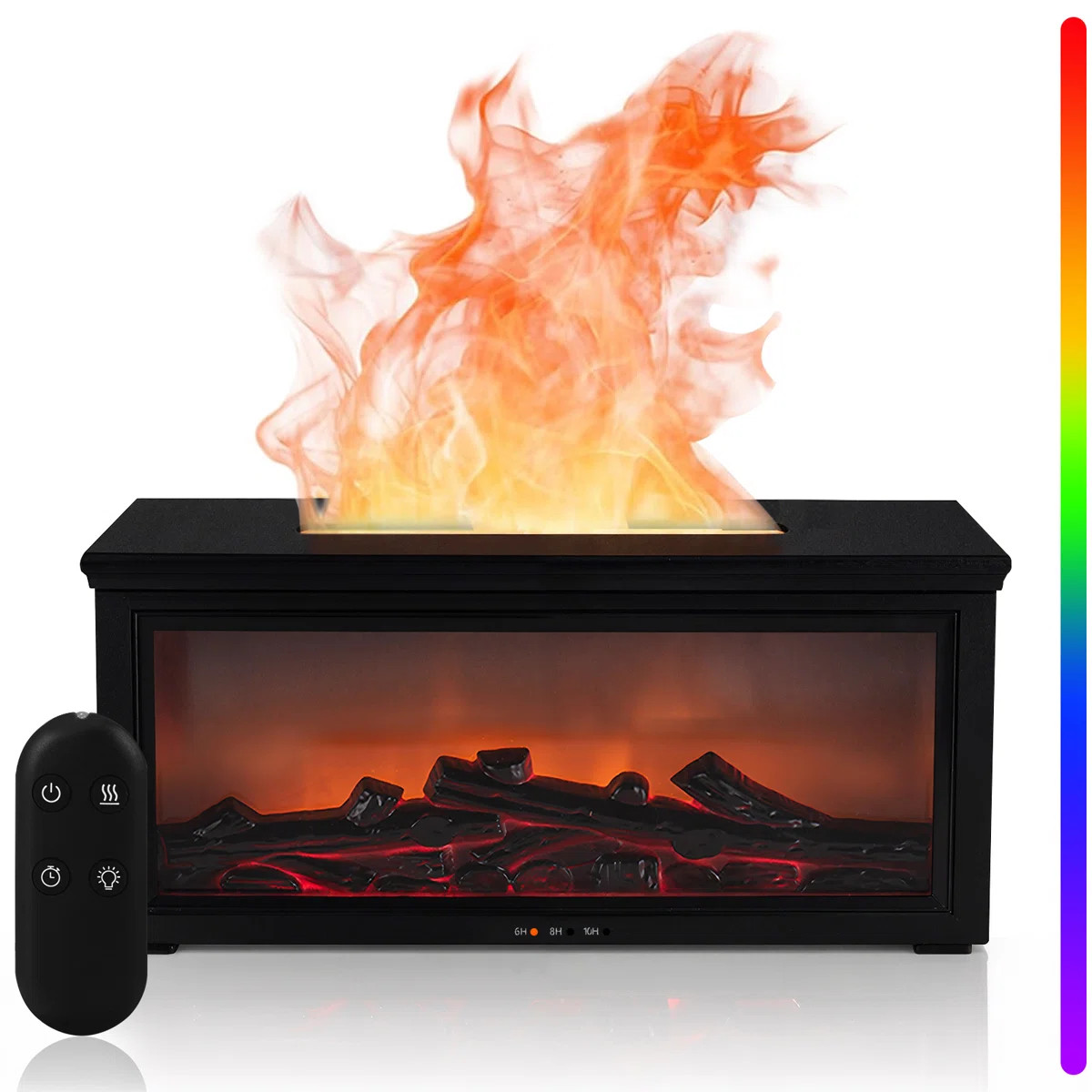 Fireplace Humidifier Diffuser With 7-Color Light And Timer For Bedroom, Office, Yoga | Wayfair North America