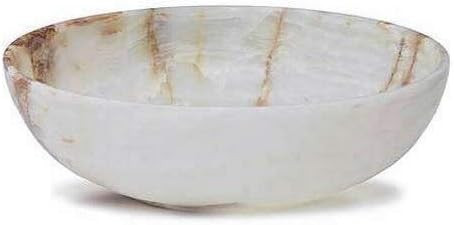 Large White Onyx Stone Bowl, Decorative Marble Fruit Bowl Centerpiece - 12 Inch | Amazon (US)