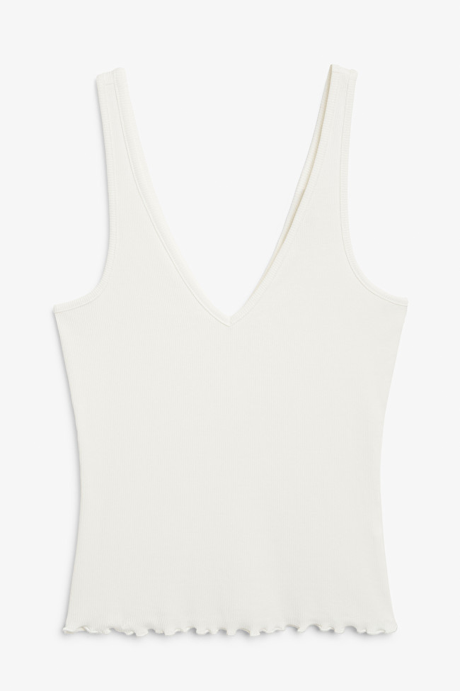 White v-neck and v-back top | Monki (DE)