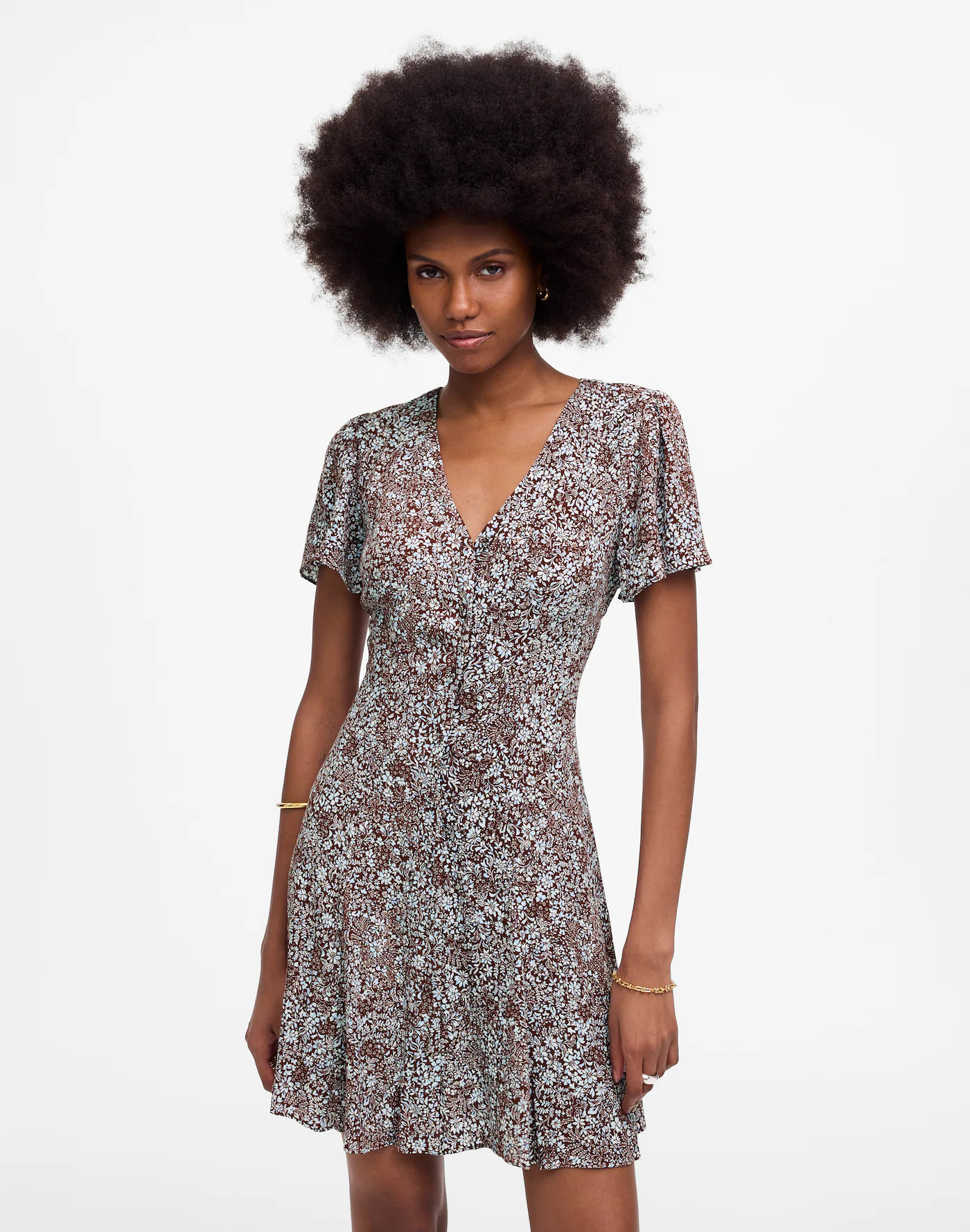 Button-Front Mini Dress in Floral | Madewell