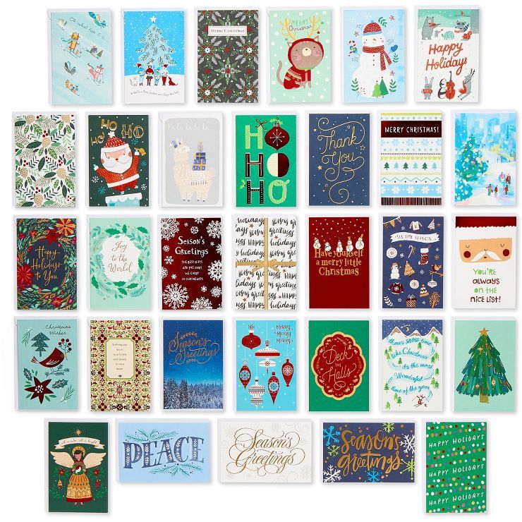 American Greetings 32ct Deluxe Christmas Boxed Greeting Card Pack | Target