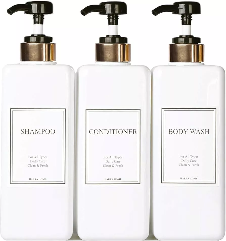 3Pack Wall Mounted Shampoo and Conditioner Dispenser for Shower Wall -  Drill Free Wall Soap Dispenser Refillable Oil Shower Soap with Waterproof