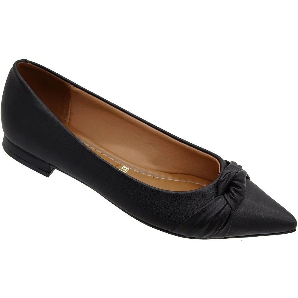 Sapatilha Vizzano Nó Bico fino Napa Saltinho Leve Conforto Feminina Preto | Renner (BR)