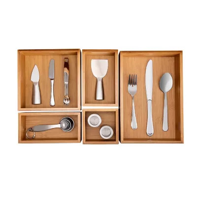 Seville Classic 5-Piece Bamboo Storage Box Set | Bed Bath & Beyond