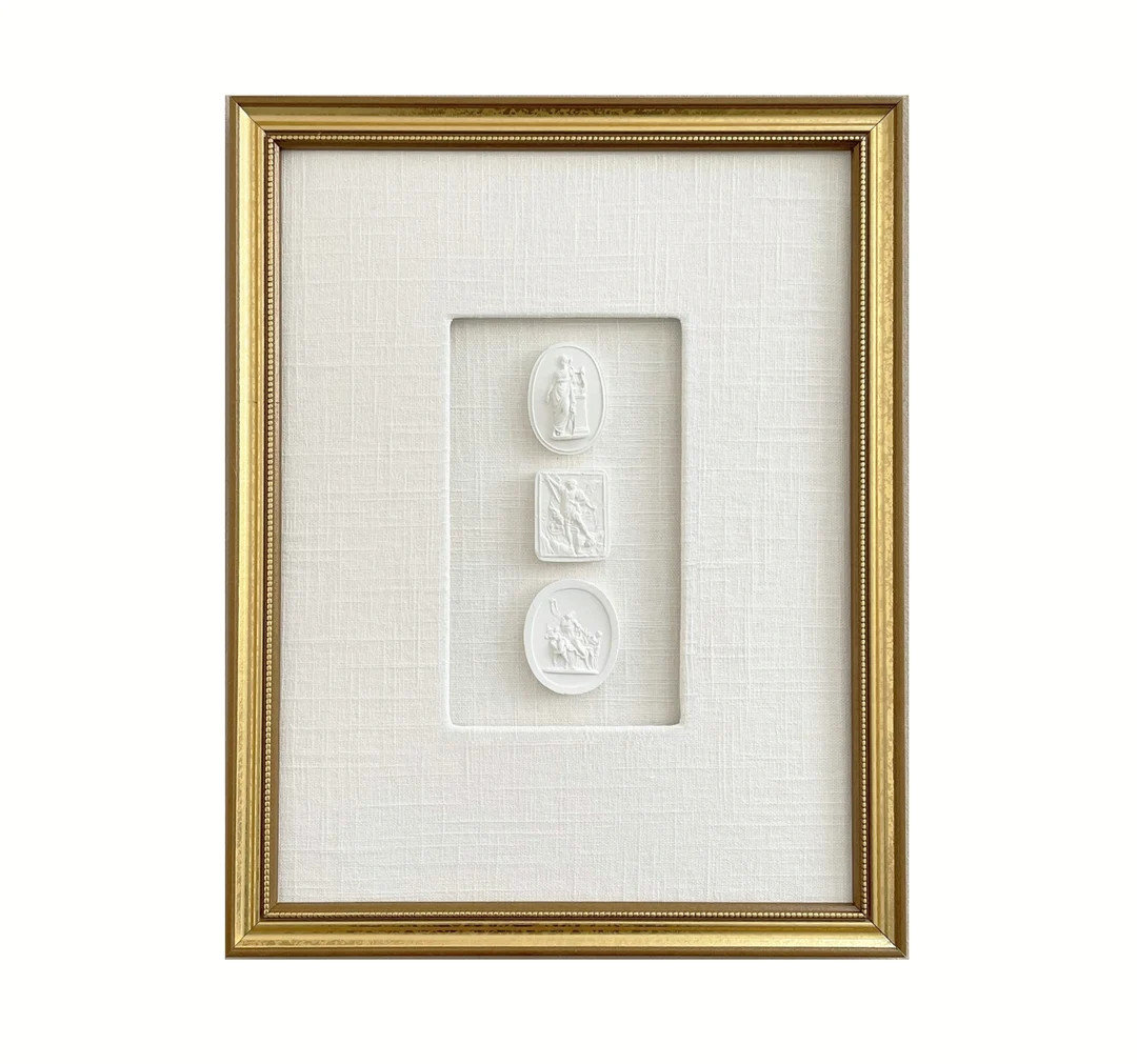 Intaglios No. 6 White European Intaglios Linen Shadowbox Framed Art - Etsy | Etsy (US)