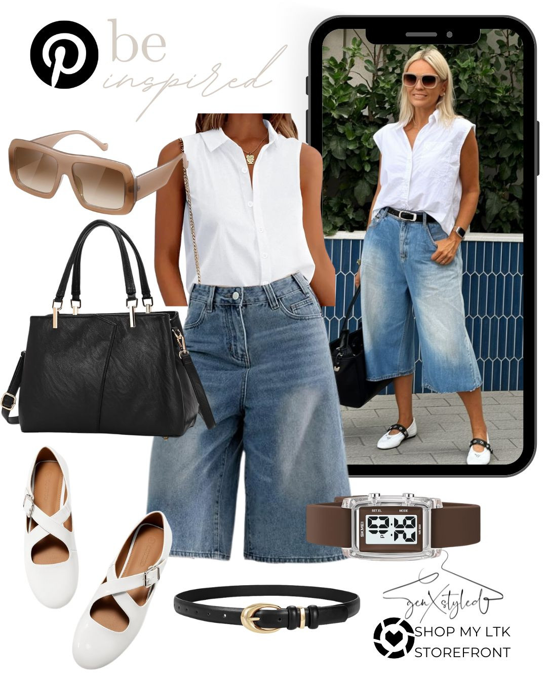 Take inspo from this effortlessly cool summer vibe: pair a sleeveless shirt with baggy denim shorts for a laid-back, on-trend look. 

 #LTKSummerEdit #LTKSeasonal #LTKStyleTip