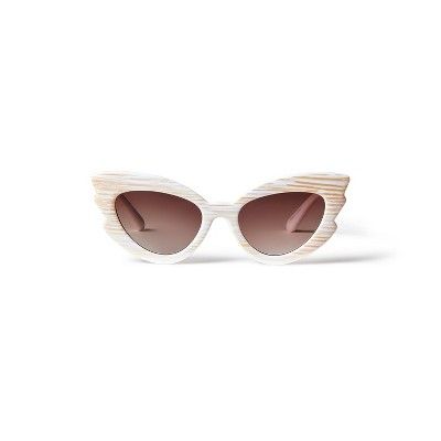 Women's Cateye Scallop Wing Sunglasses - Agua Bendita x Target Cream | Target