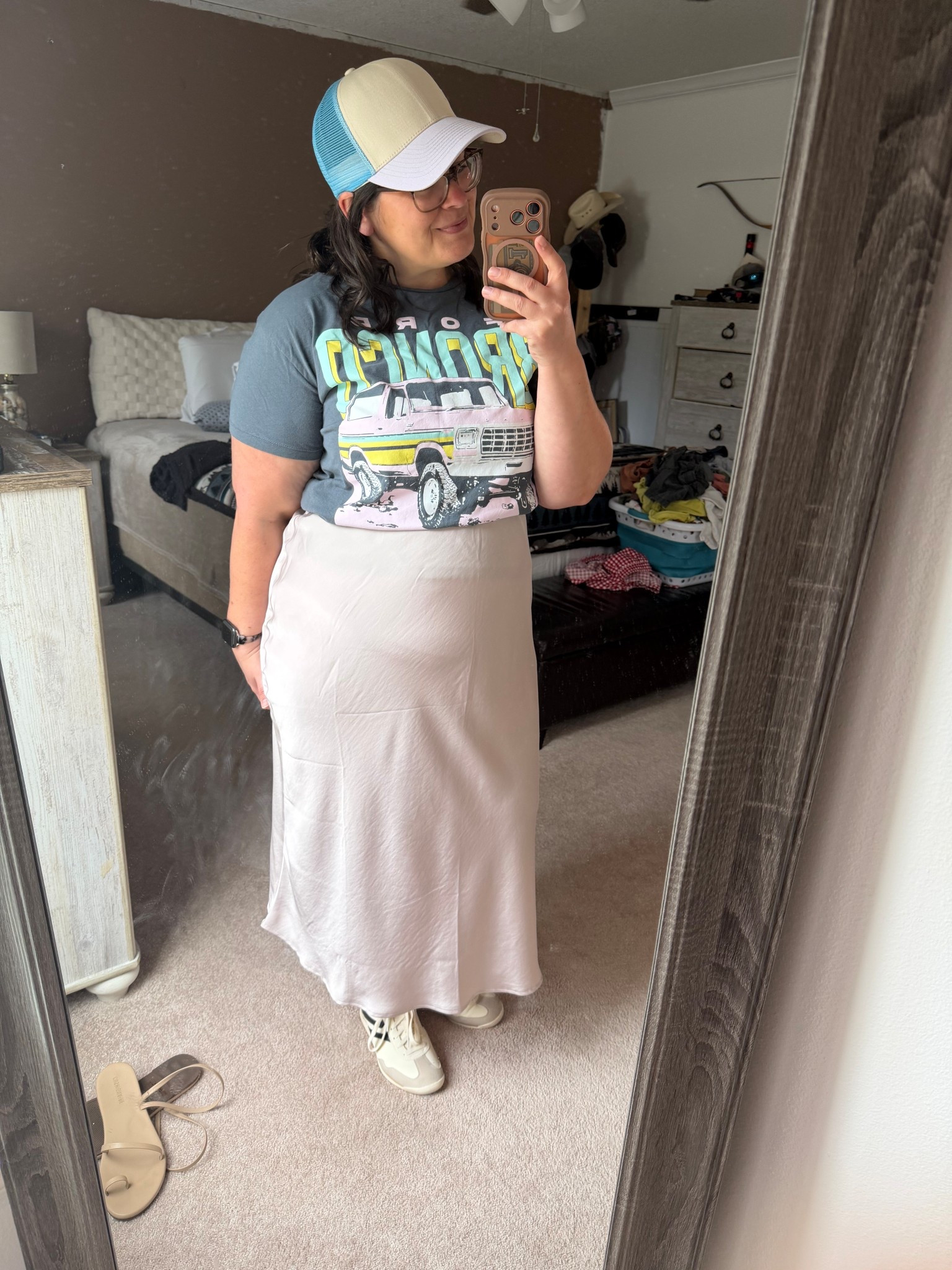 Spring outfit idea: a graphic tee + satin midi skirt + sneakers 🌸

If you’re looking for an easy spring outfit formula, this is the one I keep reaching for. A vintage graphic tee paired with a satin midi skirt instantly makes a casual look feel styled, and the neutral sneakers keep it comfortable for everyday wear. Perfect for spring errands, casual date night, brunch, or school pickup.

I love outfits that feel effortless but still look put together, and this graphic tee + midi skirt combo is one of my favorite spring outfit ideas for women. It’s comfy, flattering, and works whether you’re dressing it up or keeping it casual.

Shop this spring casual outfit, my satin midi skirt, graphic tee, and everyday sneakers on my LTK!

#springoutfit #springstyle #springfashion #casualspringoutfit #springoutfitideas #midskirtoutfit #satinskirt #graphicteeoutfit #everydaystyle #casualstyle #ltkstyle #ltkfashion #springlook

#LTKMidsize #LTKmomlife #LTKootd
