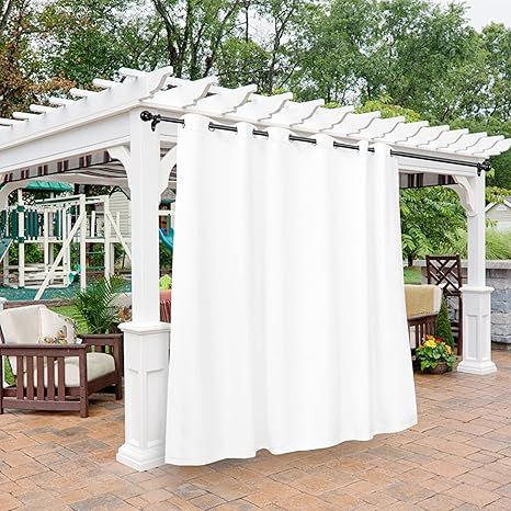 BONZER Waterproof Indoor/Outdoor Curtains for Patio - Thermal Insulated, Sun Blocking Grommet Bla... | Amazon (US)