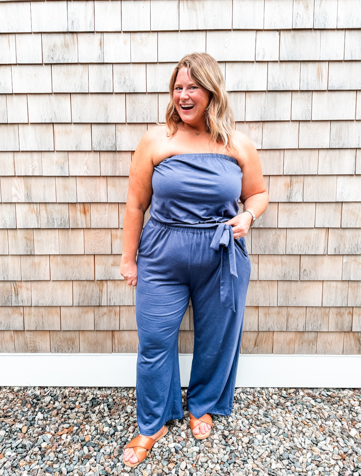 Love this comfy jumpsuit! Perfect to dress up, but also feels like loungewear.  

#LTKFindsUnder50 #LTKMidsize #LTKSeasonal