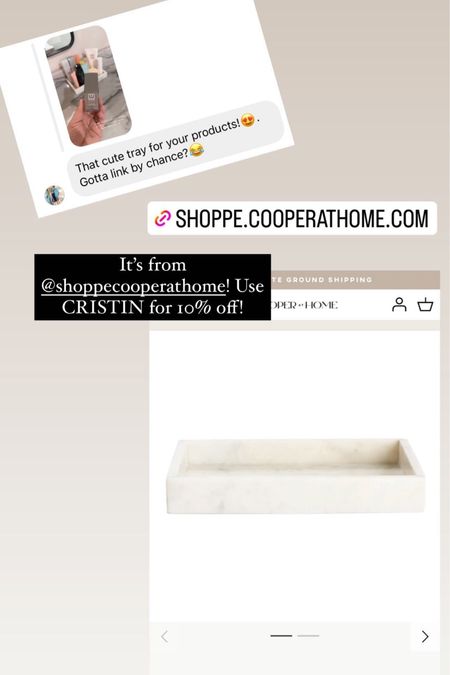 Marble tray for your counter top. Use code CRISTIN for 10% off.

#shoppe #cooperathome #marble #homedecor #designer

#LTKFind #LTKhome #LTKunder50