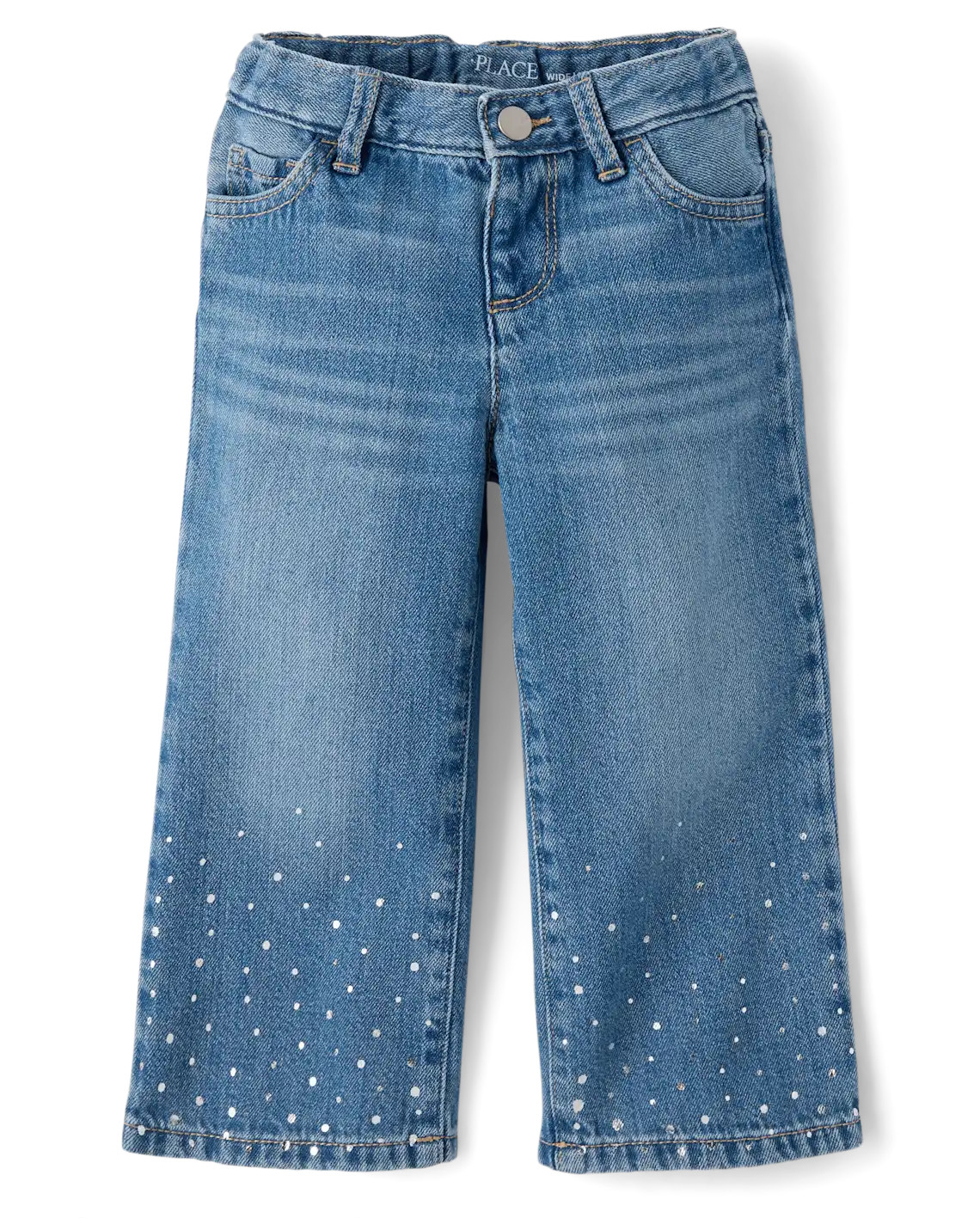 Toddler Girls Foil Wide Leg Jeans - blue | The Children's Place