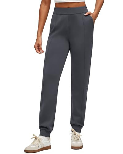 G4Free Women's Sweatpants Athletic Jogger Pants for Women Lounge Gym Pull on Tapered Leg Pants with Pockets (Dark Gray,M,Petite) | Amazon (US)