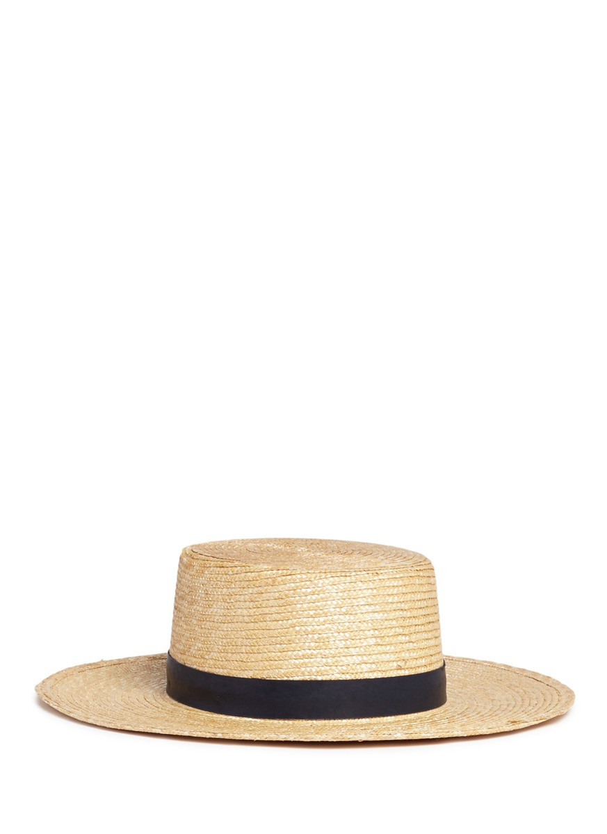 'Klint' flat top straw panama boater hat | Lane Crawford (US)