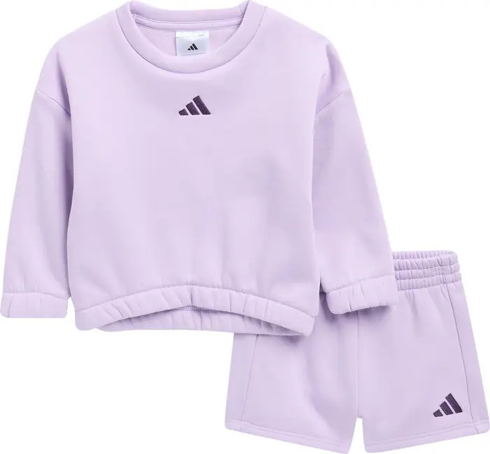 adidas Logo Fleece Sweatshirt & Shorts Set | Nordstromrack | Nordstrom Rack