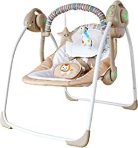 Electric Baby Rocking Chair,Baby Portable Swing with Intelligent Music Vibration Box,Swing for In... | Amazon (US)