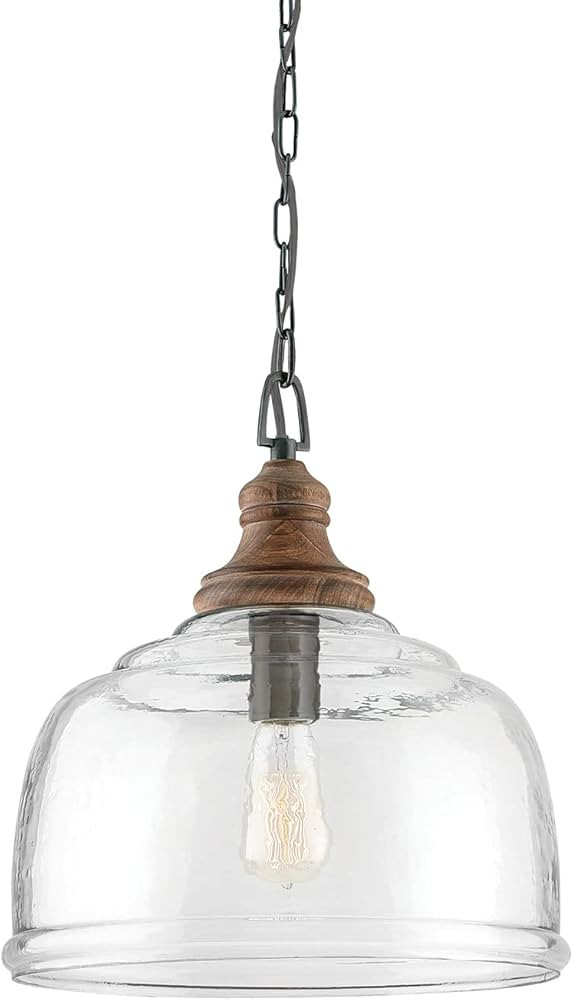 Capital Lighting 330318YG Julian Coastal Style Clear Organic Rippled Glass Dome Pendant, 1-Light ... | Amazon (US)