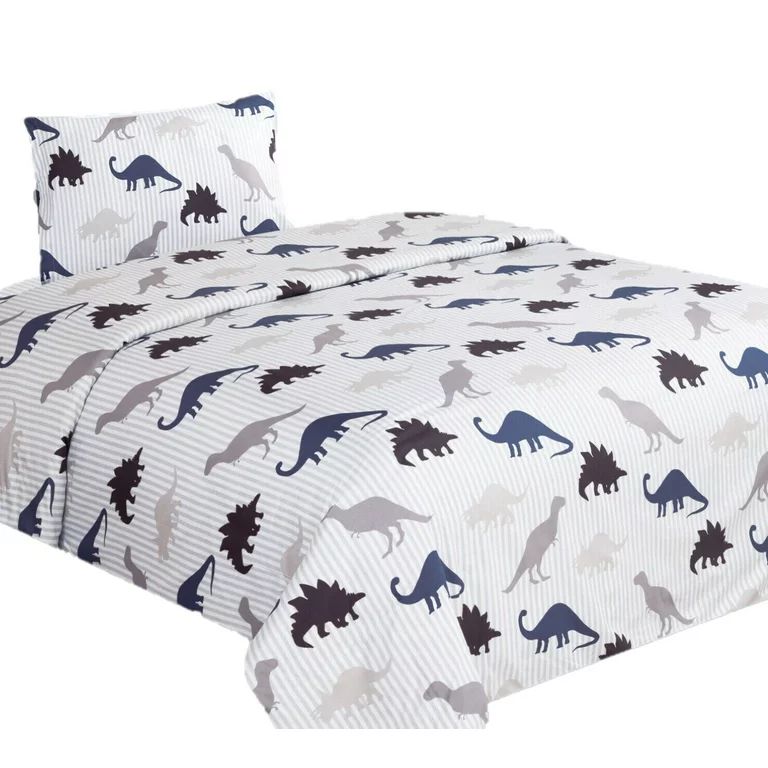 TWIN sheet set for kid's boys girls bedding printed design dinosaur white multi-color easy wash l... | Walmart (US)