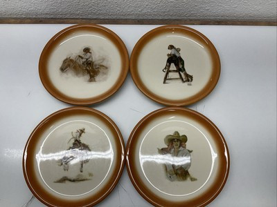 Set Of 4 LYNN BROWN "Montana Lifestyles" 2007 Western Plates 8" | eBay US