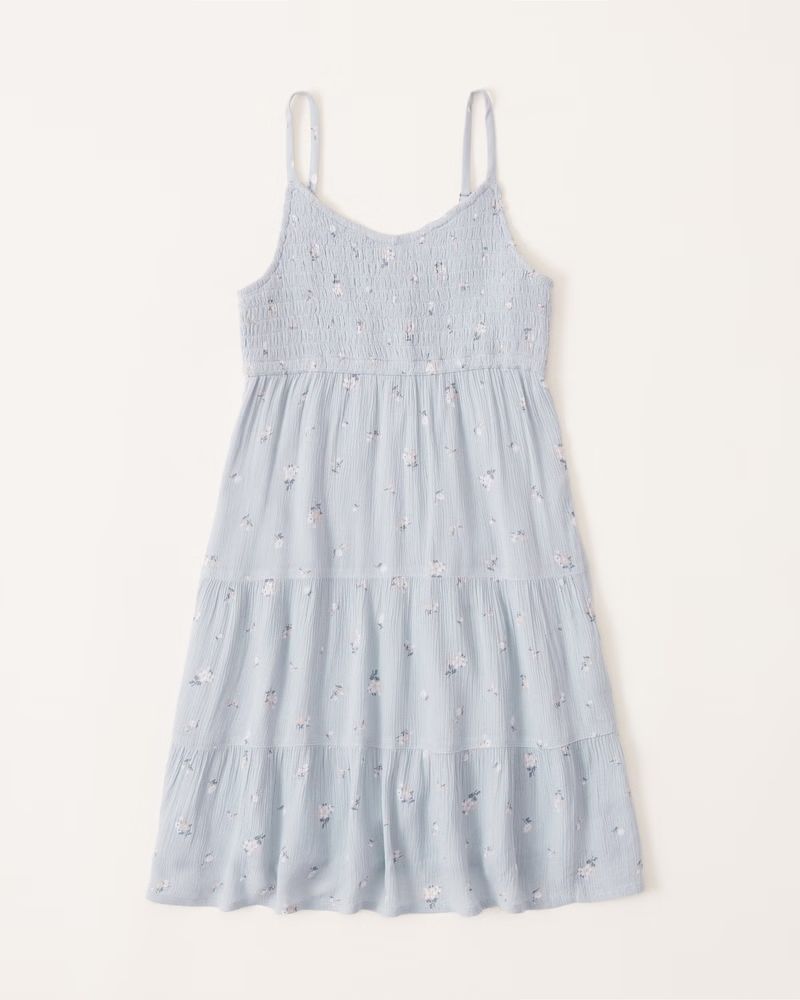 tiered smocked dress | Abercrombie & Fitch (US)