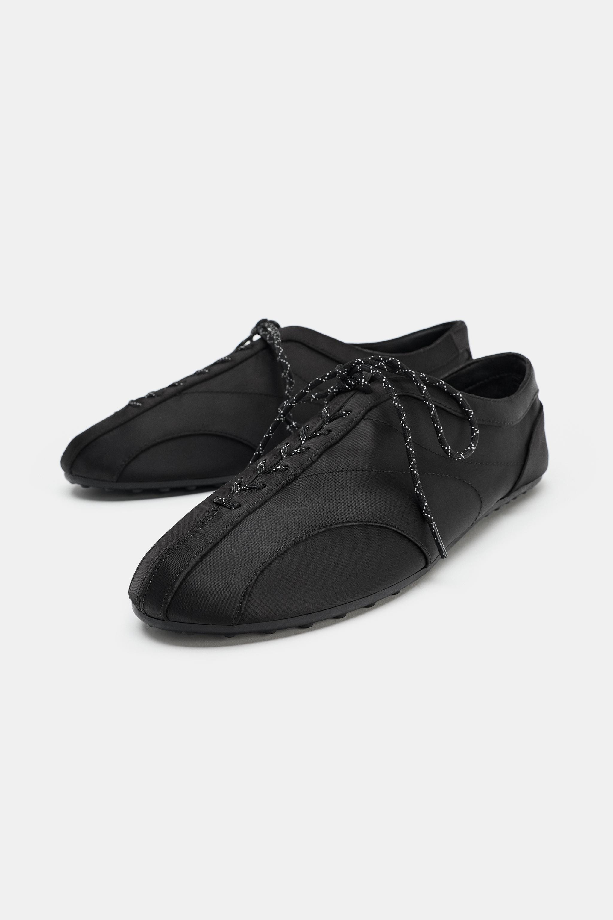 SPORTY LACE-UP BALLET FLATS | Zara US