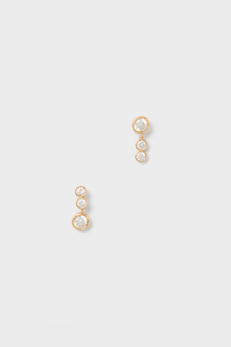 Gold Clear Finley Earrings | Tuckernuck (US)