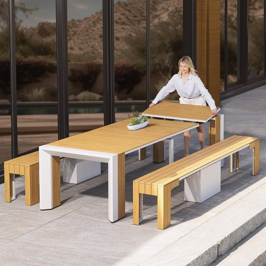 Transformer Table - Extendable Outdoor Dining Set, up to 12 Expandable Patio Table, Seats, Weathe... | Amazon (US)